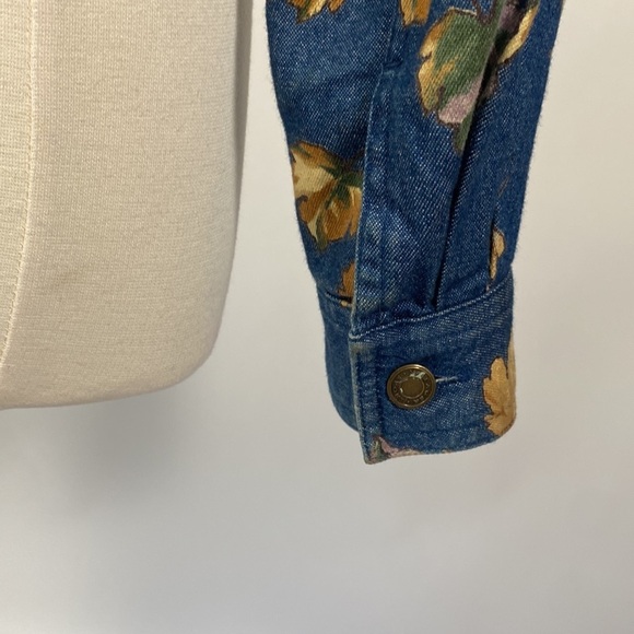 Liz Claiborne Villager Sport Lightweight Jacket Denim with Fall Leaves M #197 - Picture 12 of 15